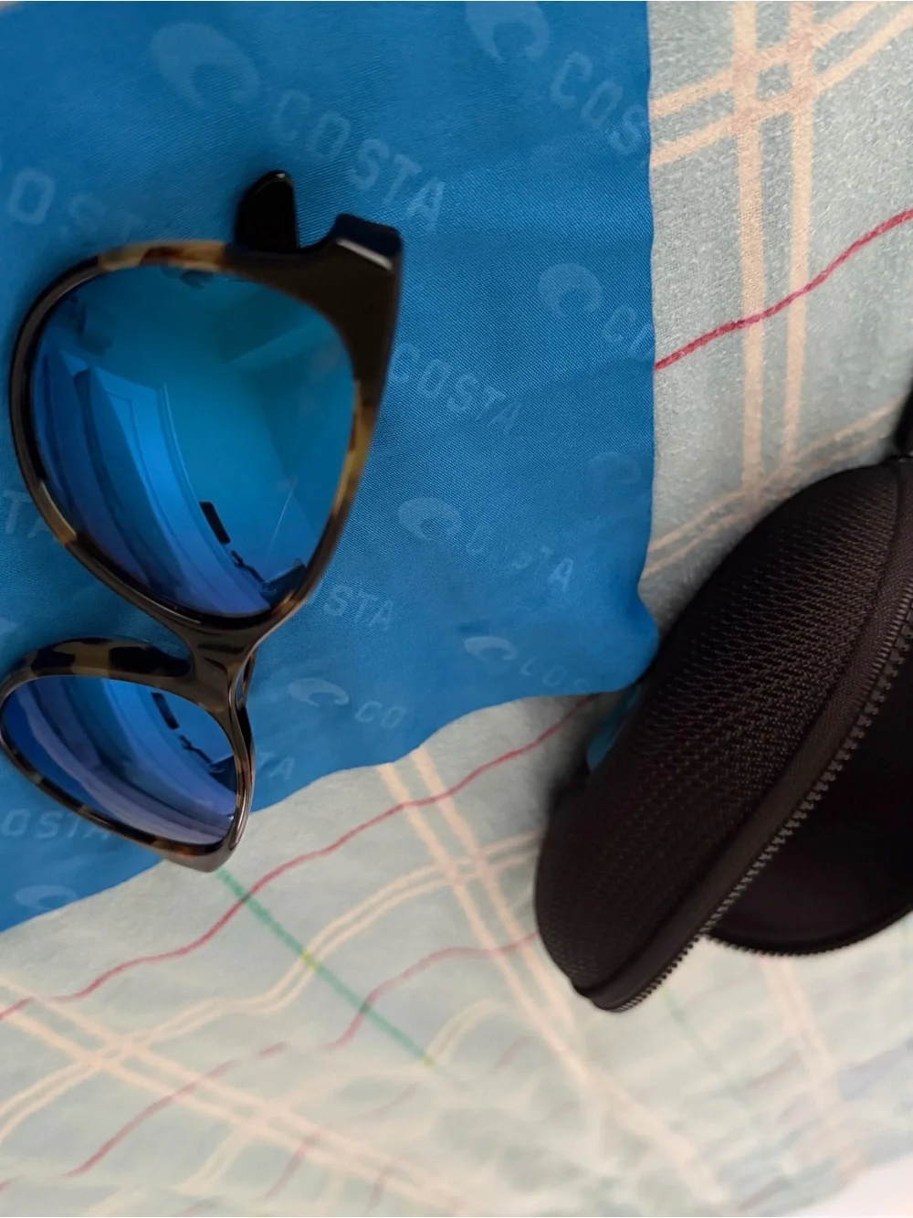 Costa Black Neoprene Sunglasses Pouch with Blue Logo “Catherine” style